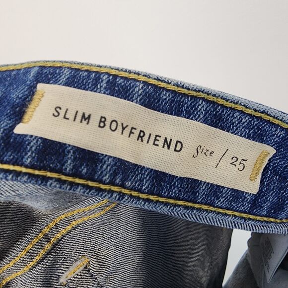 Pilcro Slim Boyfriend Denim Shorts Size 25" Roll Up Mid Rise Anthropologie - Picture 10 of 12